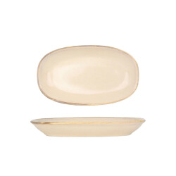 Bonna Serveerschaal sand hygge porselein 24x14 cm set van 2