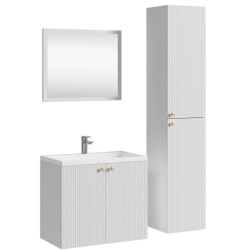 Badplaats Badkamermeubel astana 64 x 37 cm mat wit badmeubel met spiegel en