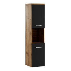 Badplaats Badkamerkast montreal 30 x 30 x 131 cm eiken met zwart hangende