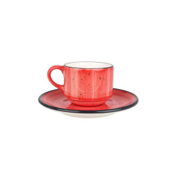 Bonna Koffie kopjes & schotel aura passion porselein set van 6