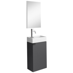 Badplaats Toiletmeubel apollo 40 x 22 cm antraciet fonteinmeubel met