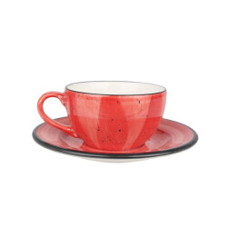 Bonna Koffie kopjes & schotel aura passion porselein set van 6