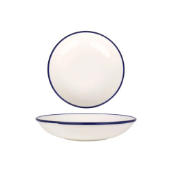Rinart Diepbord blue edge porselein 25 cm (1300cc) set van 6