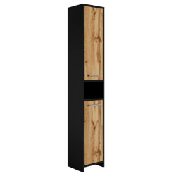 Badplaats Badkamerkast nemo 32 x 29 x 190 cm eiken met mat zwart staande