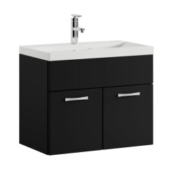 Badplaats Badkamermeubel montreal set 01 60 x 35 cm zwart mat badmeubel met