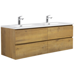 Badplaats Badkamermeubel set angela 140cm eiken badmeubel met wastafel