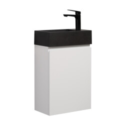Badplaats Toiletmeubel angela 40 x 22 cm mat fonteinmeubel met zwarte