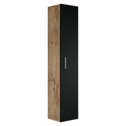 Badplaats Badkamerkast pluto 30 x 30 x 150 cm kastanje eiken met zwart -
