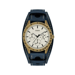 Guess Leren horloge voor heren van goud 44mm