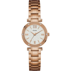 Guess Roze stalen horloge met analoge wijzerplaat