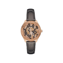 Guess Leren horloge voor elegante stijl en functionaliteit