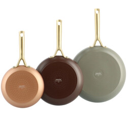 Greenpan Padova koekenpannenset 3 delig copper, chocolate, quartz