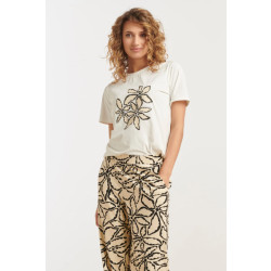 Smashed Lemon 25261 witte t-shirt met bloemenprint in travelkwaliteit