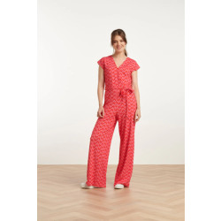 Smashed Lemon 25039 v-vormige jumpsuit met overlappende halslijn en