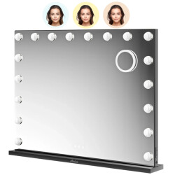 Mirlux Hollywood spiegel bluetooth speakers 80x60cm zwart