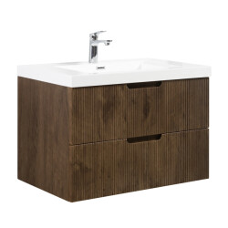 Badplaats Badkamermeubel set thermis 80cm rose wood badmeubel met wastafel