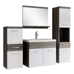 Badplaats Badkamermeubel set alba 60 x 35 cm grijs eiken met wit badmeubel