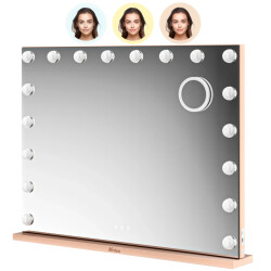 Mirlux Hollywood spiegel bluetooth speakers 80x60cm rosé goud