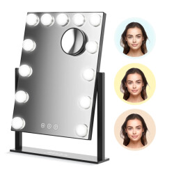 Mirlux Hollywood spiegel 44x30cm zwart