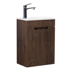 Badplaats Toiletmeubel thermis 40 x 22 cm walnoot bruin fonteinmeubel met