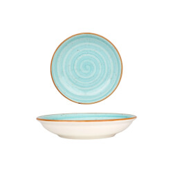 Bonna Diepbord aqua porselein 20 cm (500cc) set van 6
