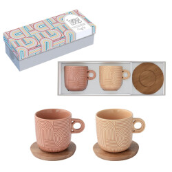 Easy Life Set/2 kop 25 cl + schotel acacia tlo4