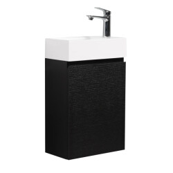 Badplaats Toiletmeubel angela 40 x 22 cm zwart fonteinmeubel met wastafel