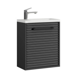 Badplaats Toiletmeubel etna 40 x 22 cm mat zwart fonteinmeubel met wastafel