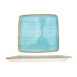 Bonna Serveerschaal aqua porselein 32x30 cm set van 2