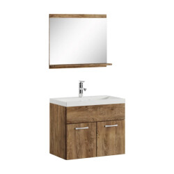 Badplaats Badkamermeubel montreal set 02 60 x 35 cm bruin eiken badmeubel