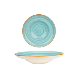 Bonna Pastabord aqua porselein 30 cm (550cc) set van 2