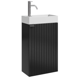 Badplaats Toiletmeubel bosco 40 x 22 cm mat zwart fonteinmeubel met wastafel
