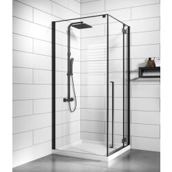 Badplaats Douchecabine vancouver 90 x 90 x 190 cm zwart douchewand met