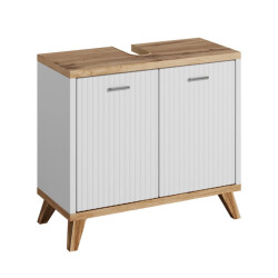 Badplaats Wastafel onderkast colima 60 x 28 x 54 cm eiken met wit -
