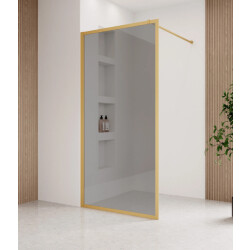 Badplaats Douchewand georgia 100 x 200 cm goud – inloopdouche 8 mm getint