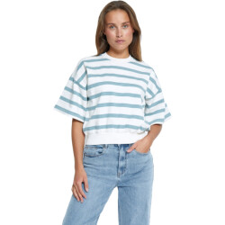 Minus Msestella ss sweat ice blue stripe