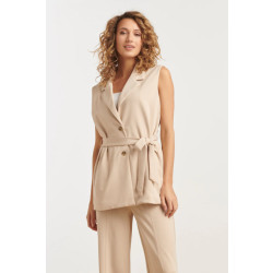 Smashed Lemon 25273 sand stretch gilet met riem