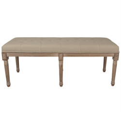 Clayre & Eef Bankje 122x41x46 cm beige hout textiel