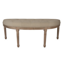 Clayre & Eef Bankje 125x41x48 cm beige hout textiel