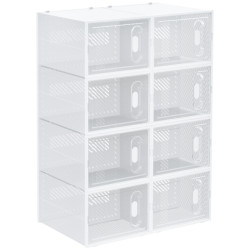 4goodz Homcom 8-delige set sneakerbox schoenendozen schoenorganizer