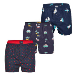 Happy Shorts Wijde boxershorts heren met print 3-pack