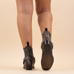 DWRS Label Boots 1385 hook black dames leer