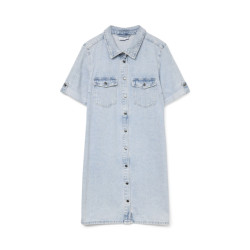 Vero Moda vmjennie ss short denim dress ga no 10309665 light blue denim