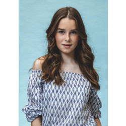 Looxs Revolution Offshoulder top blue print voor meisjes in de kleur