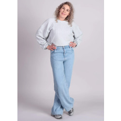 Homage to Denim Homage flowy palazzo jeans light soft blue