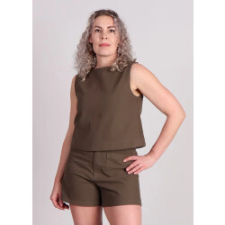 Grace & Mila Pepino cropped top mouwloos