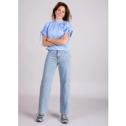 Homage to Denim Homage farrah jeans straight leg zijzakken