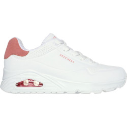 Skechers uno pop back lage sneakers dames wit-roze