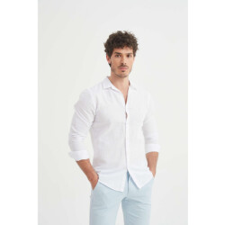 William de Faye Linnen shirt wit