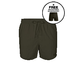 Muchachomalo Heren zwembroek leger + gratis microfiber boxershort